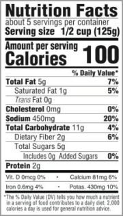 Tomato & Roasted Garlic - Nutritional Information