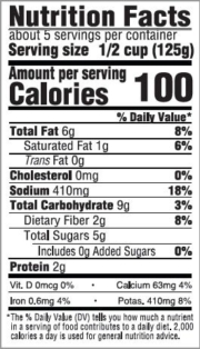 Marinara - Nutritional Information